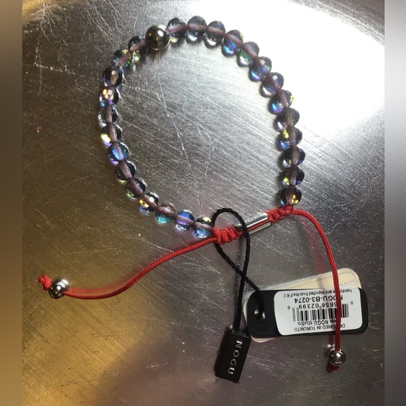 🩶❤️ NOGU Electric Charcoal Prisma x Red String Bracelet ❤️🩶 - Picture 1 of 5